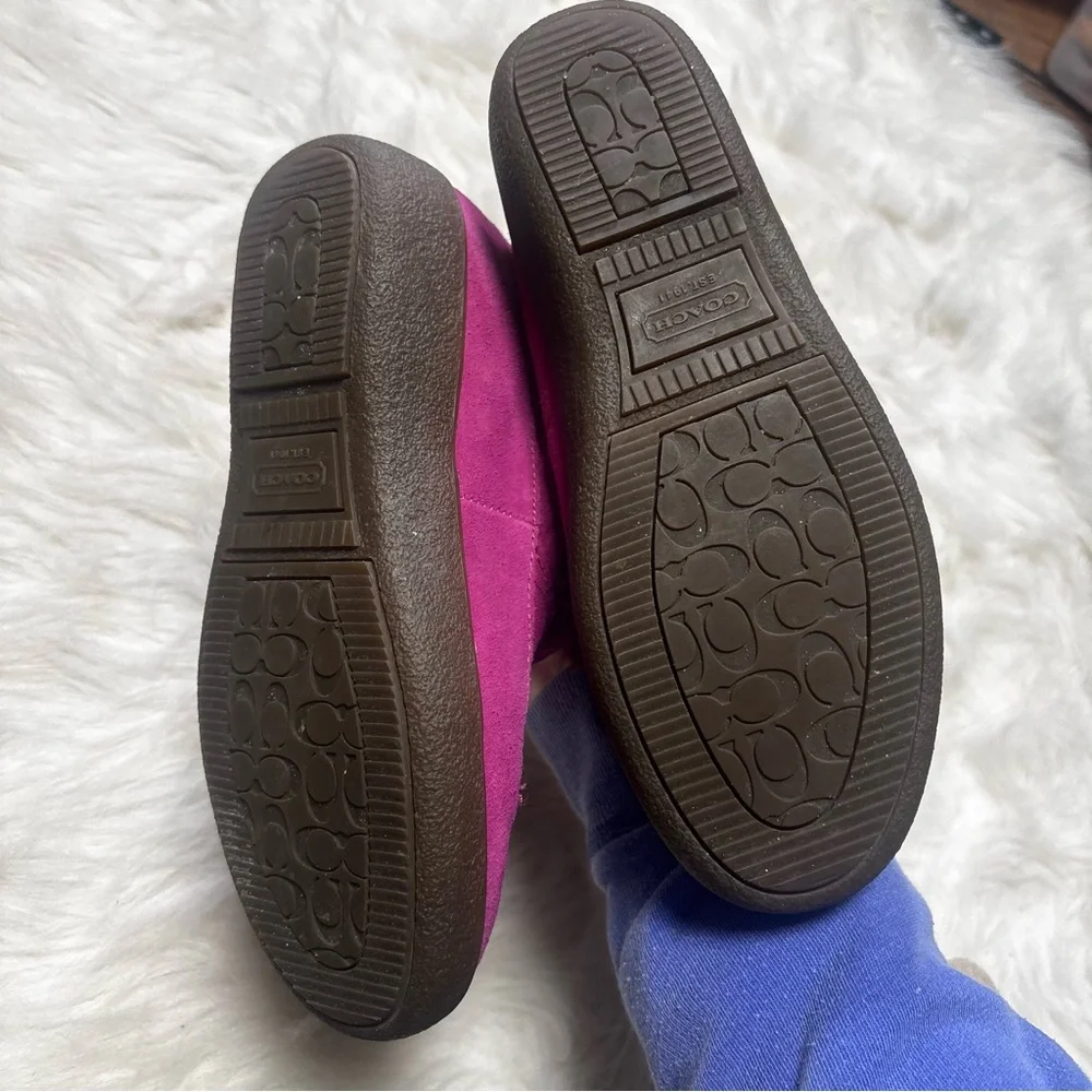 Coach “Tuesday” Leather Women's Fuchsia Boots with Shearling Lining size 5